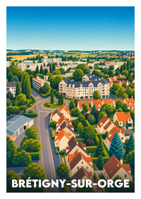 Affiche souvenir de Brétigny-sur-Orge – image brute sans cadre