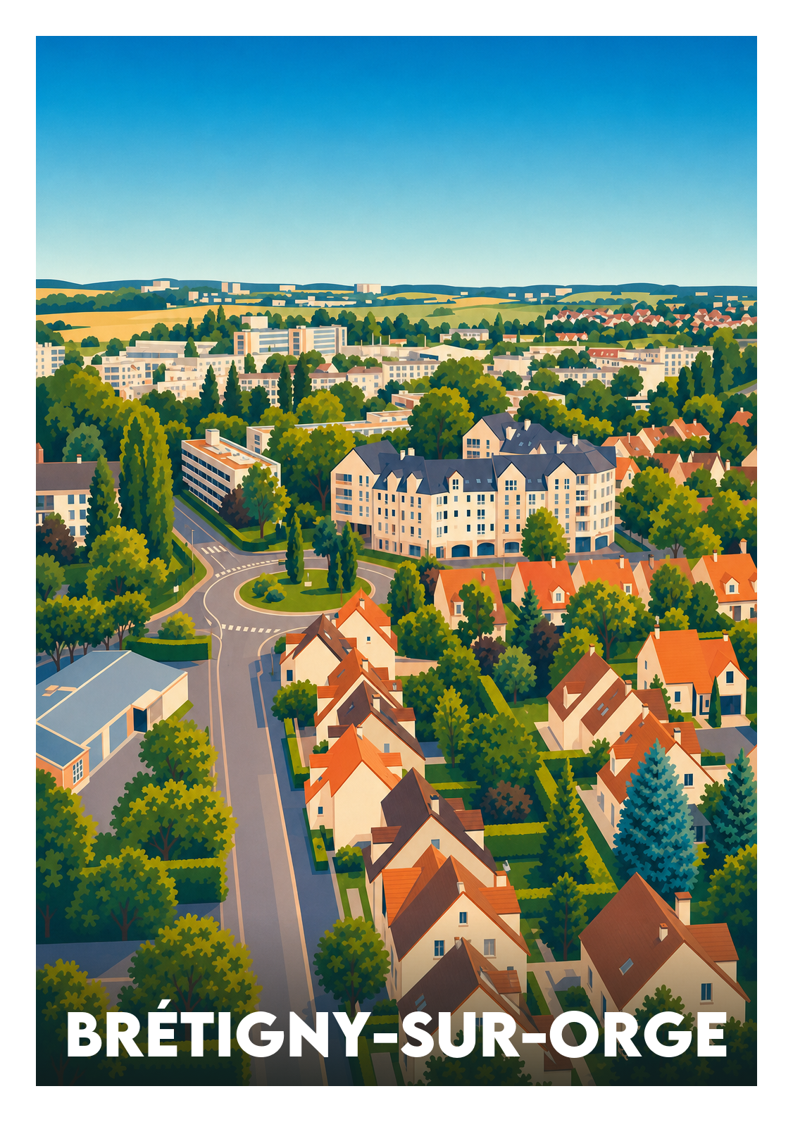 Affiche souvenir de Brétigny-sur-Orge – image brute sans cadre