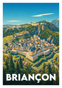Affiche souvenir de Briançon – image brute sans cadre