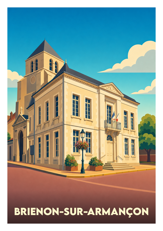 Affiche souvenir de Brienon-sur-Armançon – image brute sans cadre
