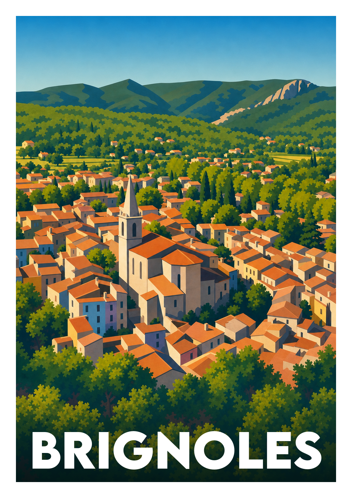 Affiche souvenir de Brignoles – image brute sans cadre
