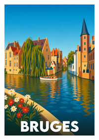 Affiche souvenir de Bruges – image brute sans cadre