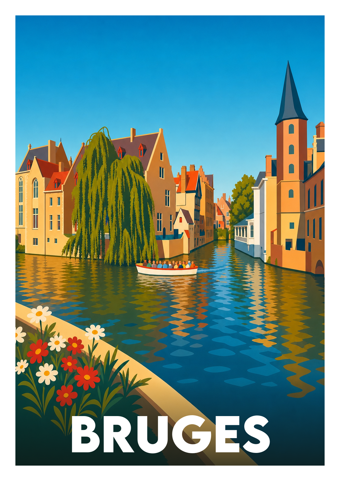 Affiche souvenir de Bruges – image brute sans cadre