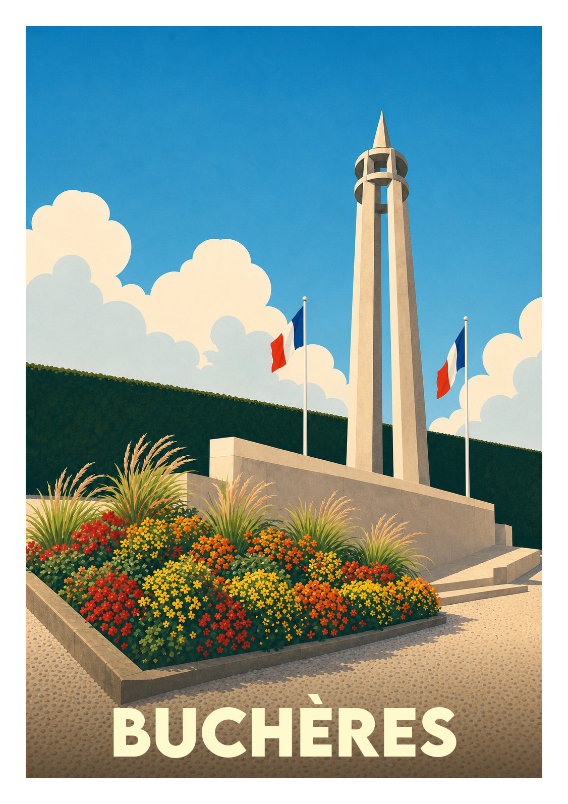 Affiche souvenir de Buchères – image brute sans cadre