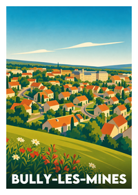 Affiche souvenir de Bully-les-Mines – image brute sans cadre