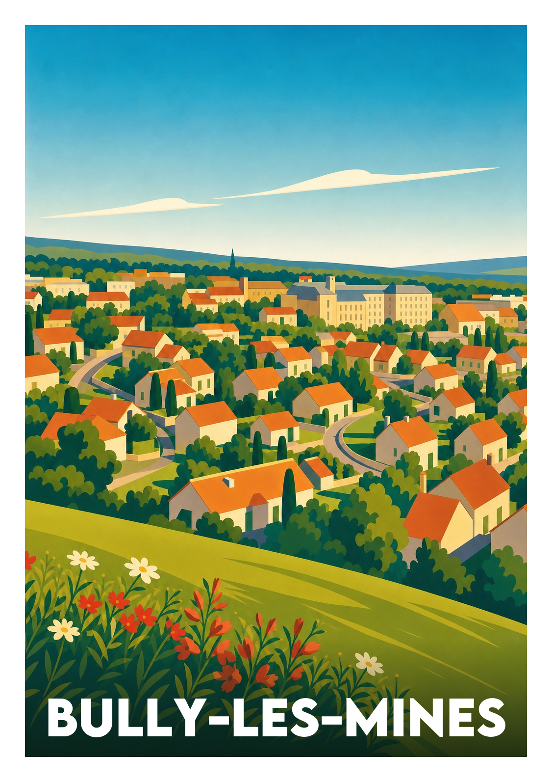 Affiche souvenir de Bully-les-Mines – image brute sans cadre
