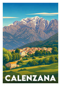 Affiche souvenir de Calenzana – image brute sans cadre