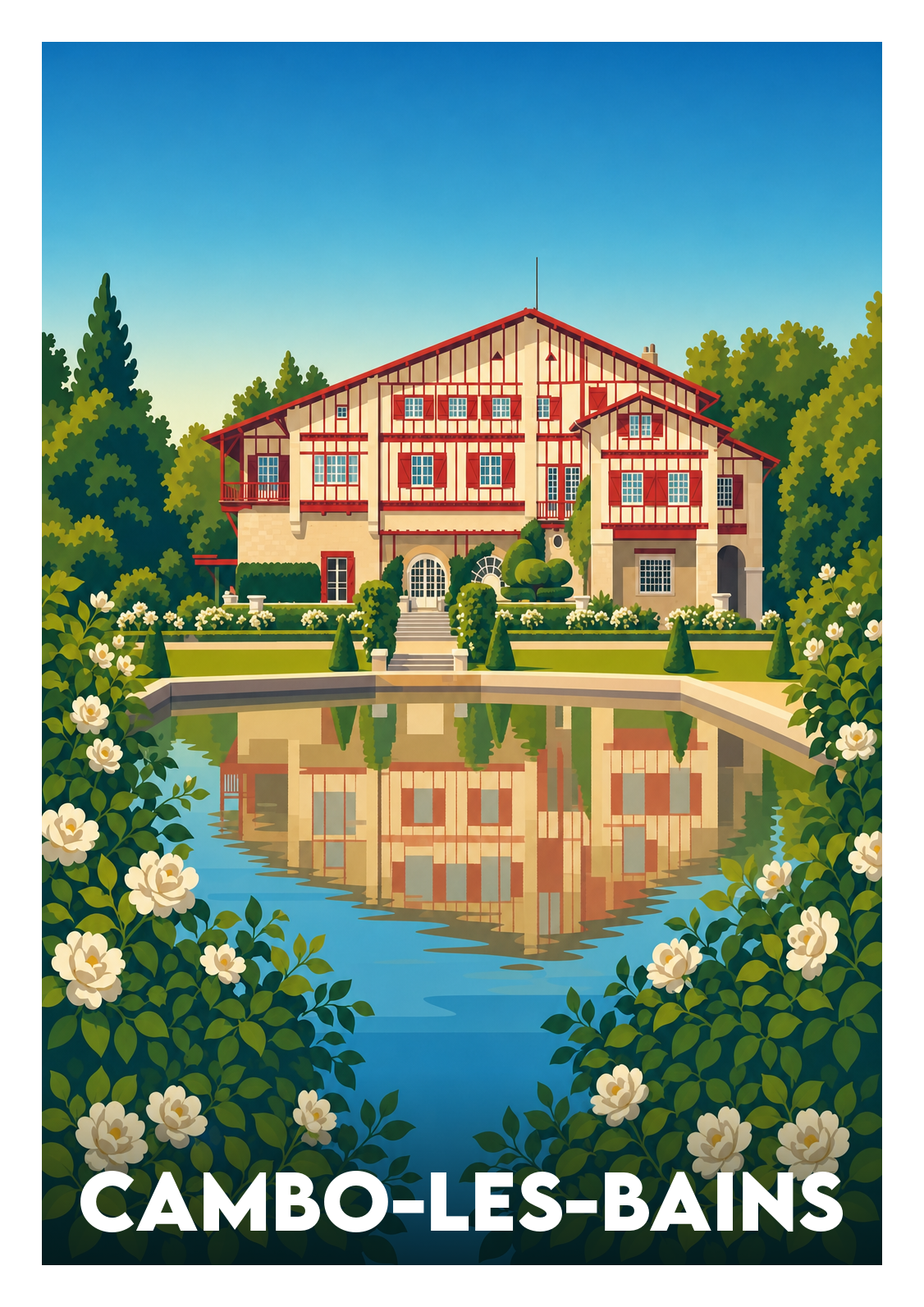 Affiche souvenir de Cambo-les-Bains – image brute sans cadre