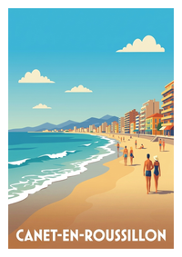 Affiche souvenir de Canet-en-Roussillon – image brute sans cadre