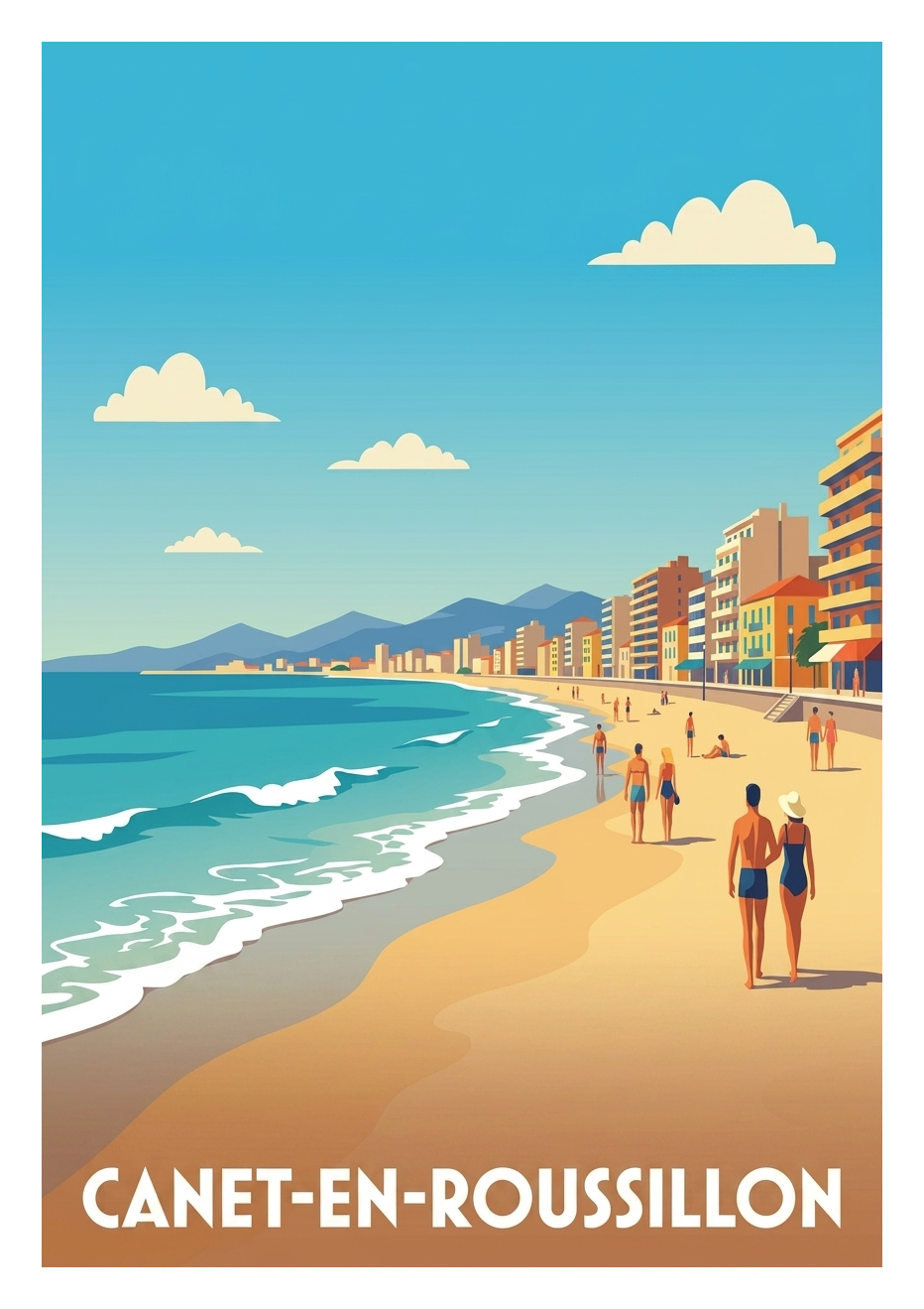 Affiche souvenir de Canet-en-Roussillon – image brute sans cadre