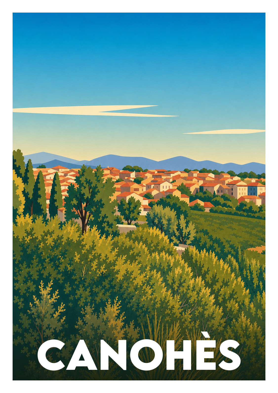 Affiche souvenir de Canohès – image brute sans cadre
