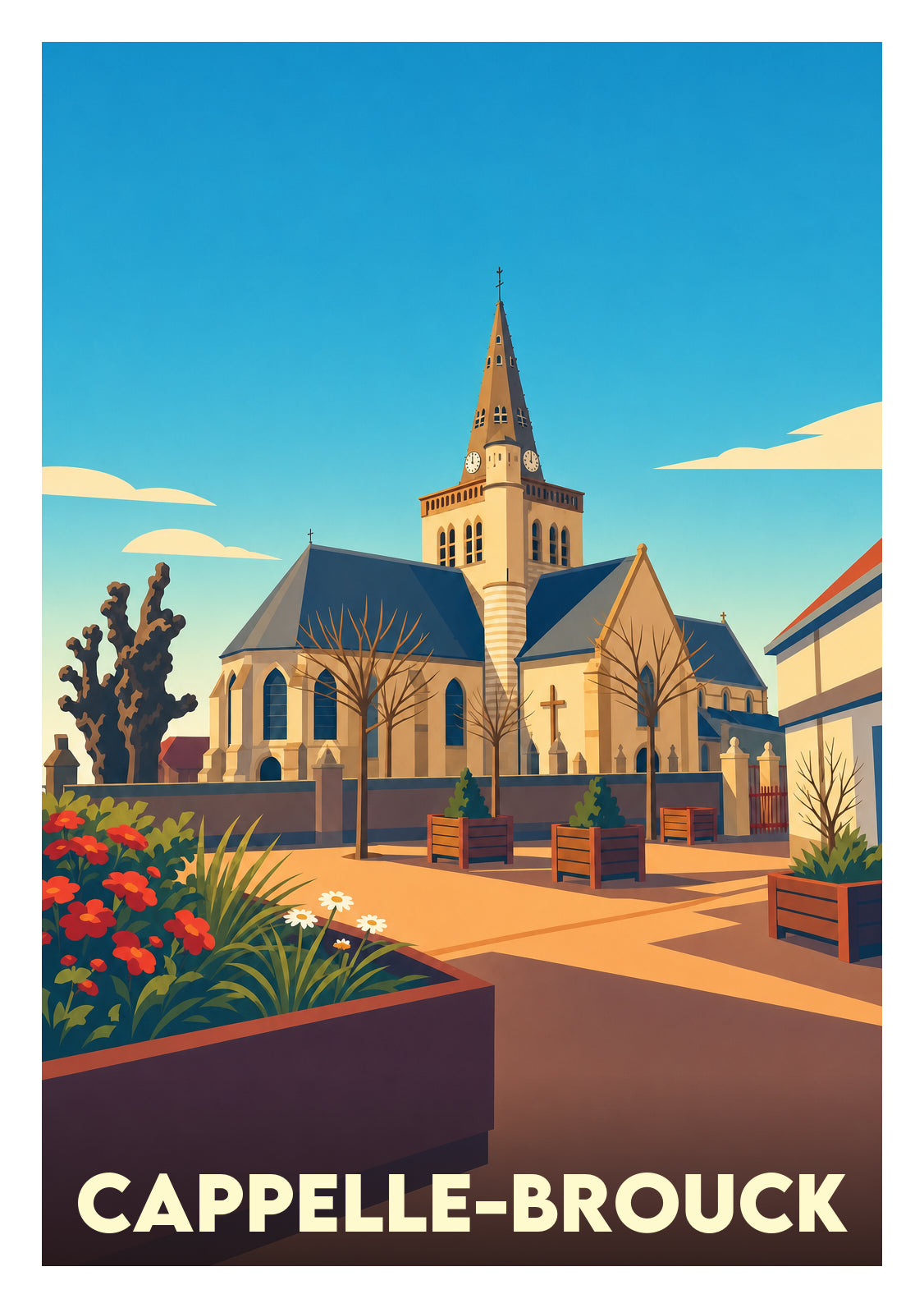 Affiche souvenir de Cappelle-Brouck – image brute sans cadre