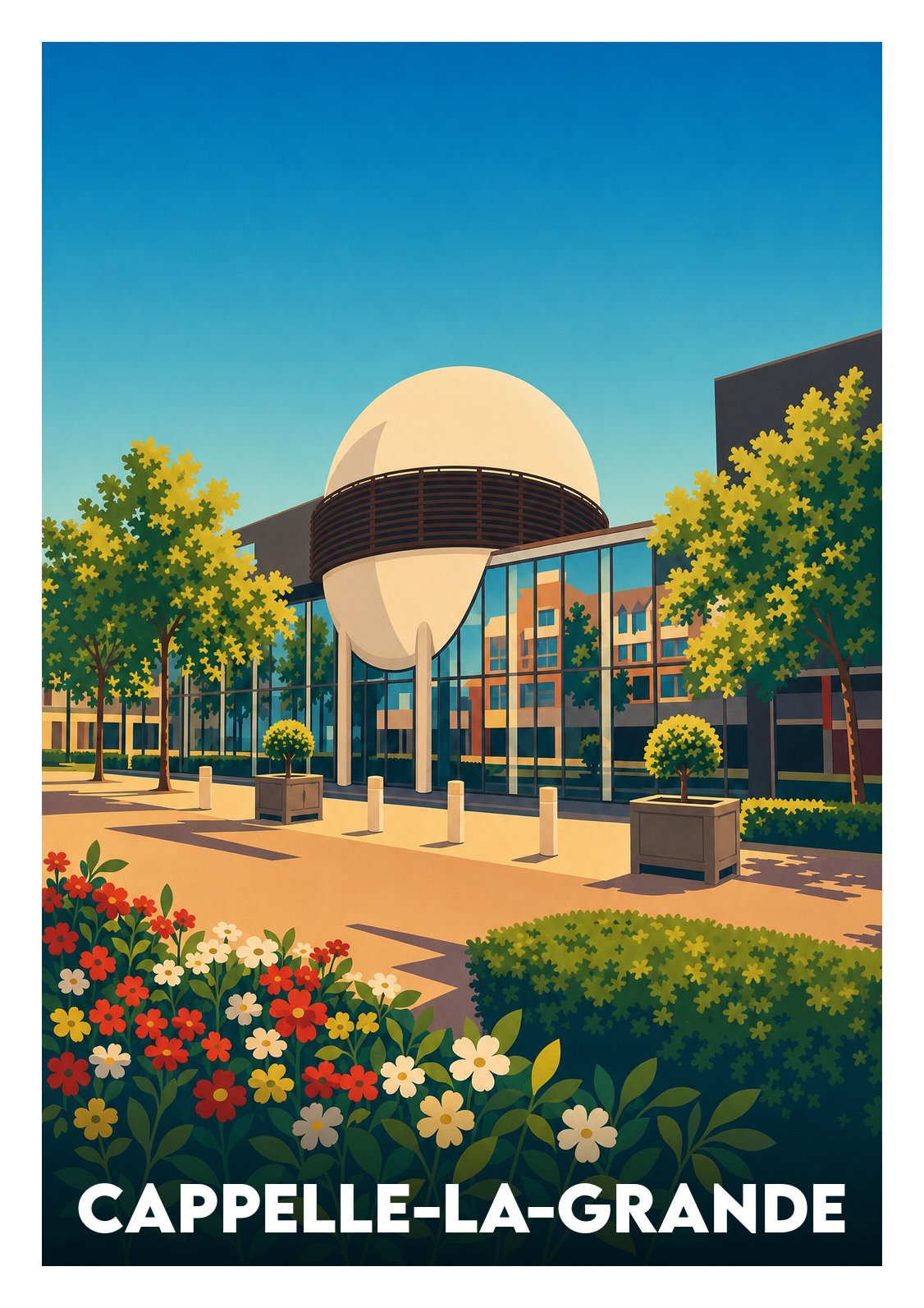 Affiche souvenir de Cappelle-la-Grande – image brute sans cadre