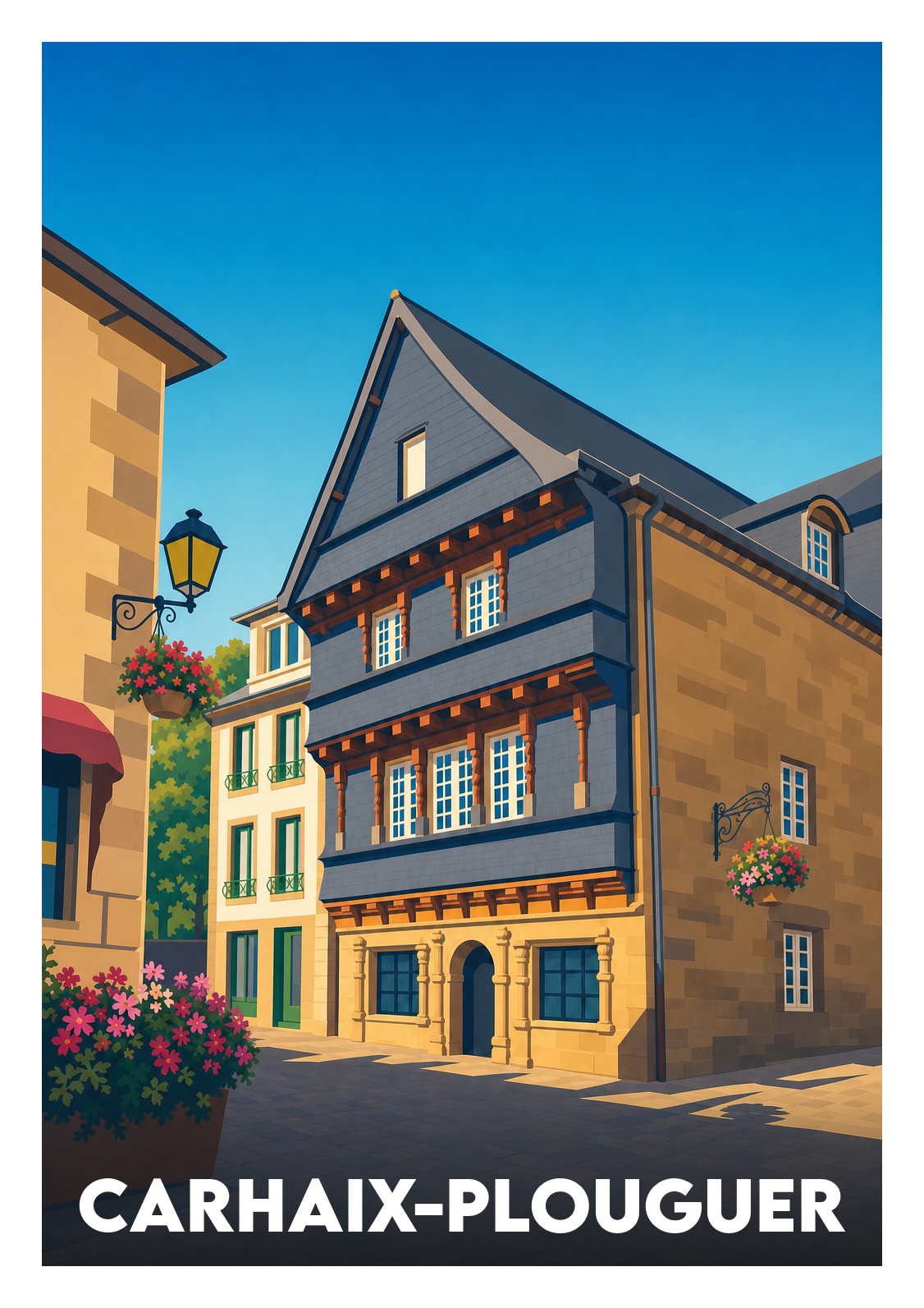 Affiche souvenir de Carhaix-Plouguer – image brute sans cadre