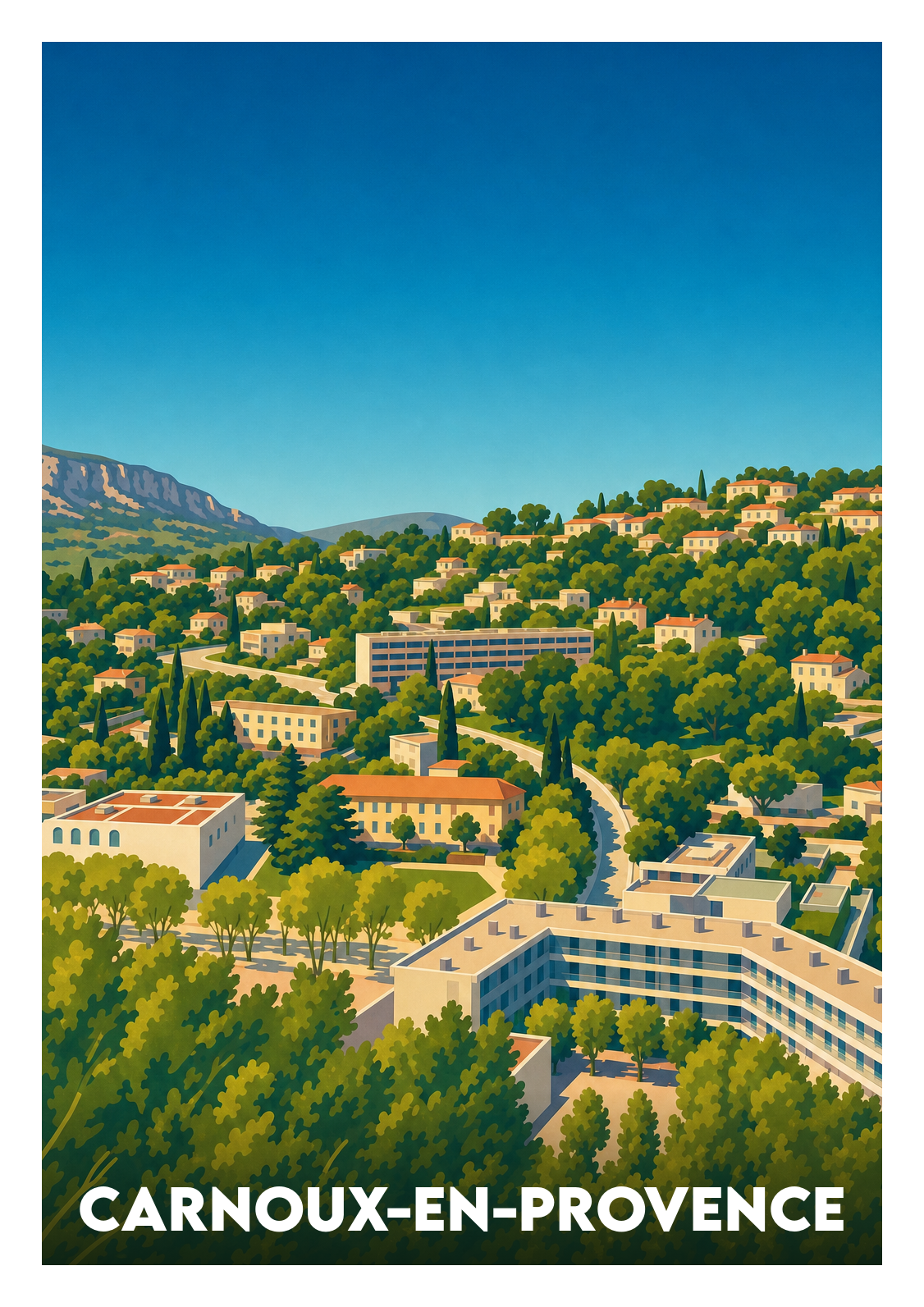 Affiche souvenir de Carnoux-en-Provence – image brute sans cadre