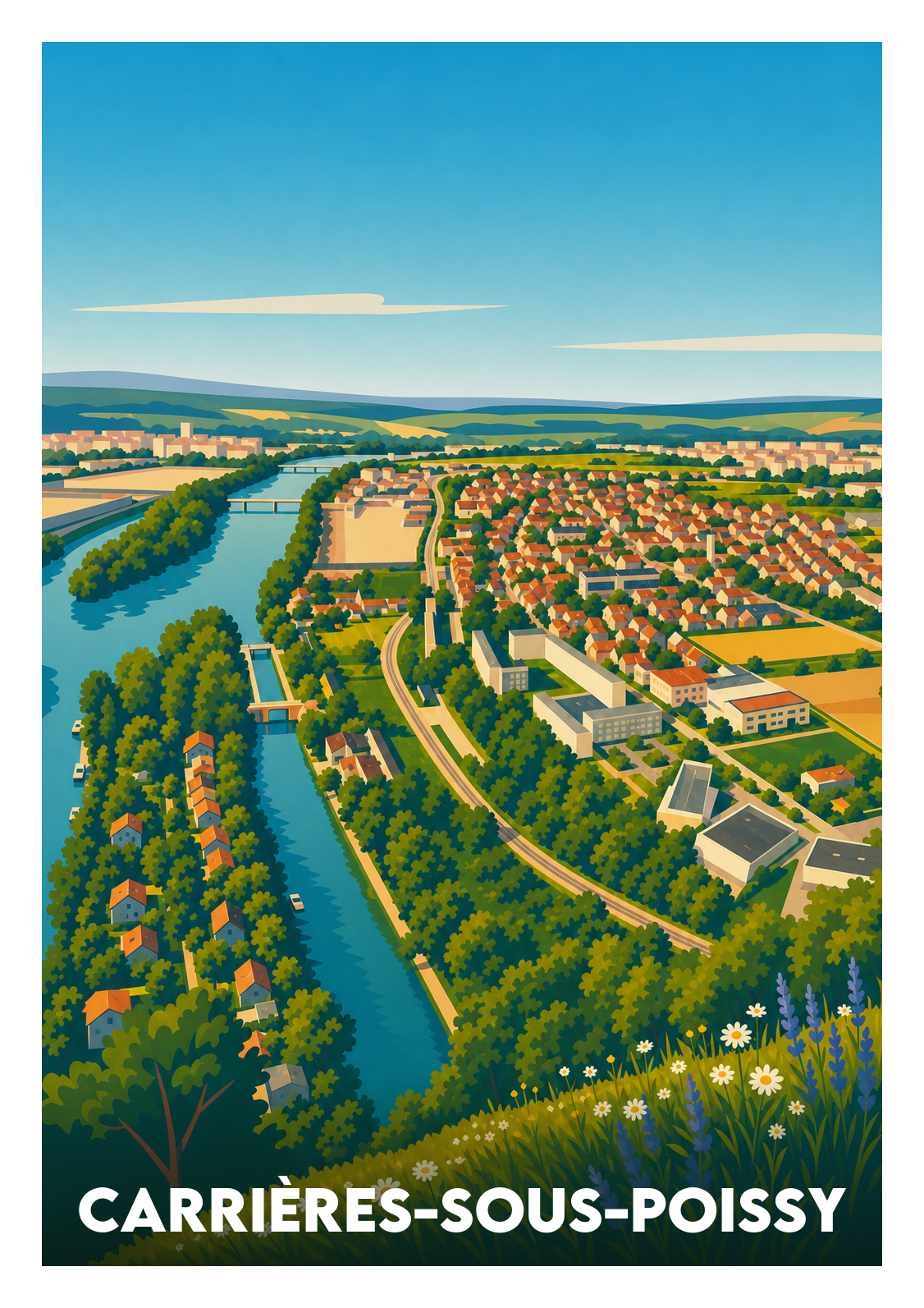 Affiche souvenir de Carrières-sous-Poissy – image brute sans cadre