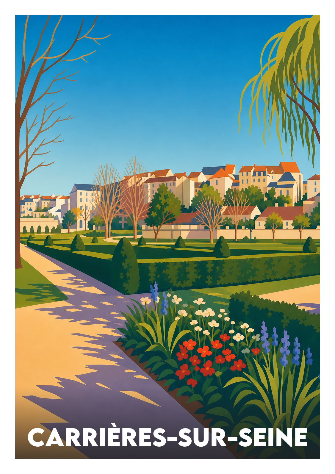 Affiche souvenir de Carrières-sur-Seine – image brute sans cadre
