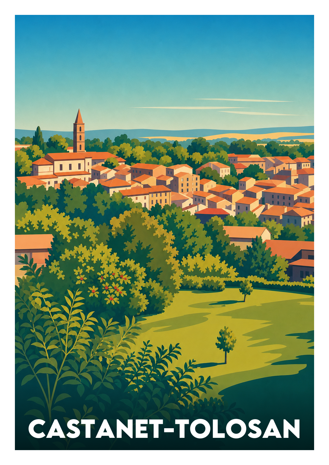 Affiche souvenir de Castanet-Tolosan – image brute sans cadre