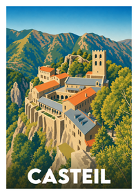 Affiche souvenir de Casteil – image brute sans cadre