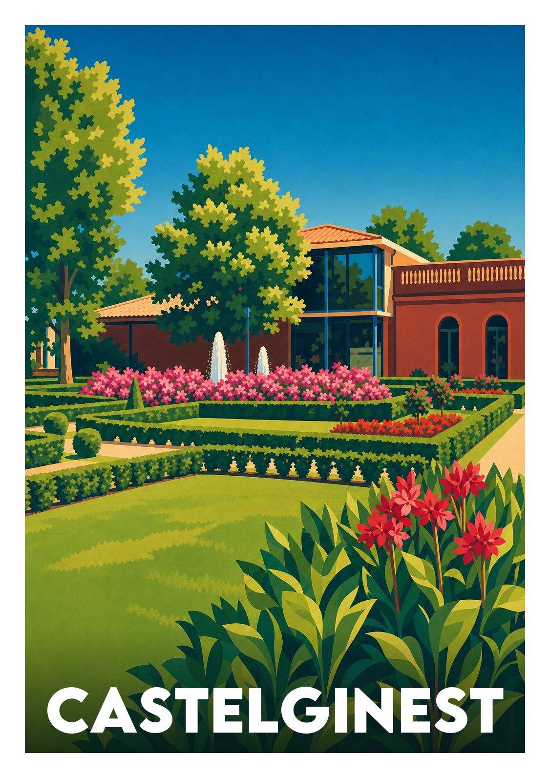 Affiche souvenir de Castelginest – image brute sans cadre