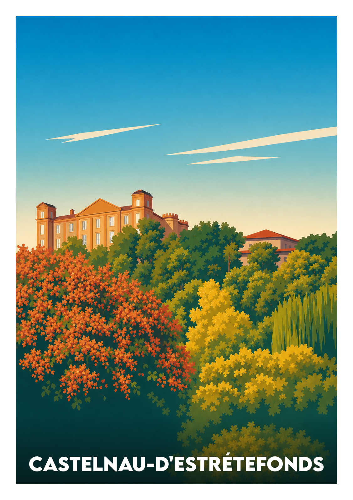 Affiche souvenir de Castelnau-d'Estrétefonds – image brute sans cadre