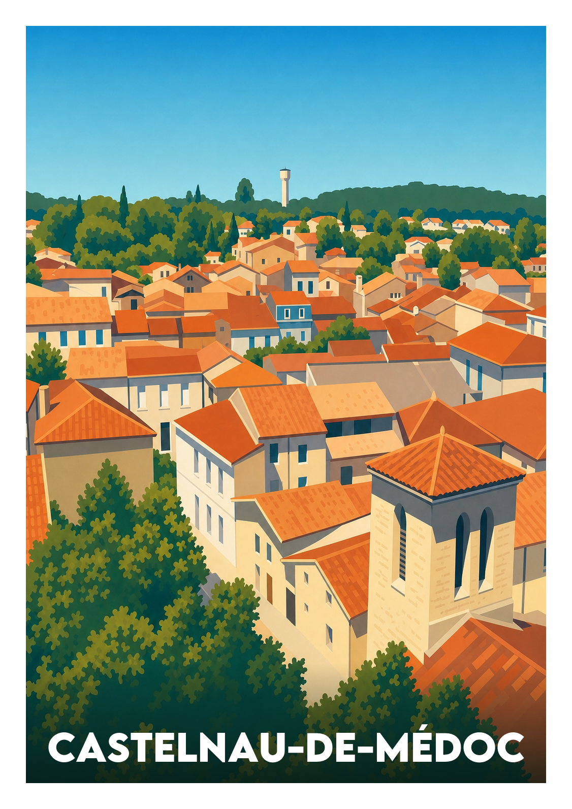 Affiche souvenir de Castelnau-de-Médoc – image brute sans cadre