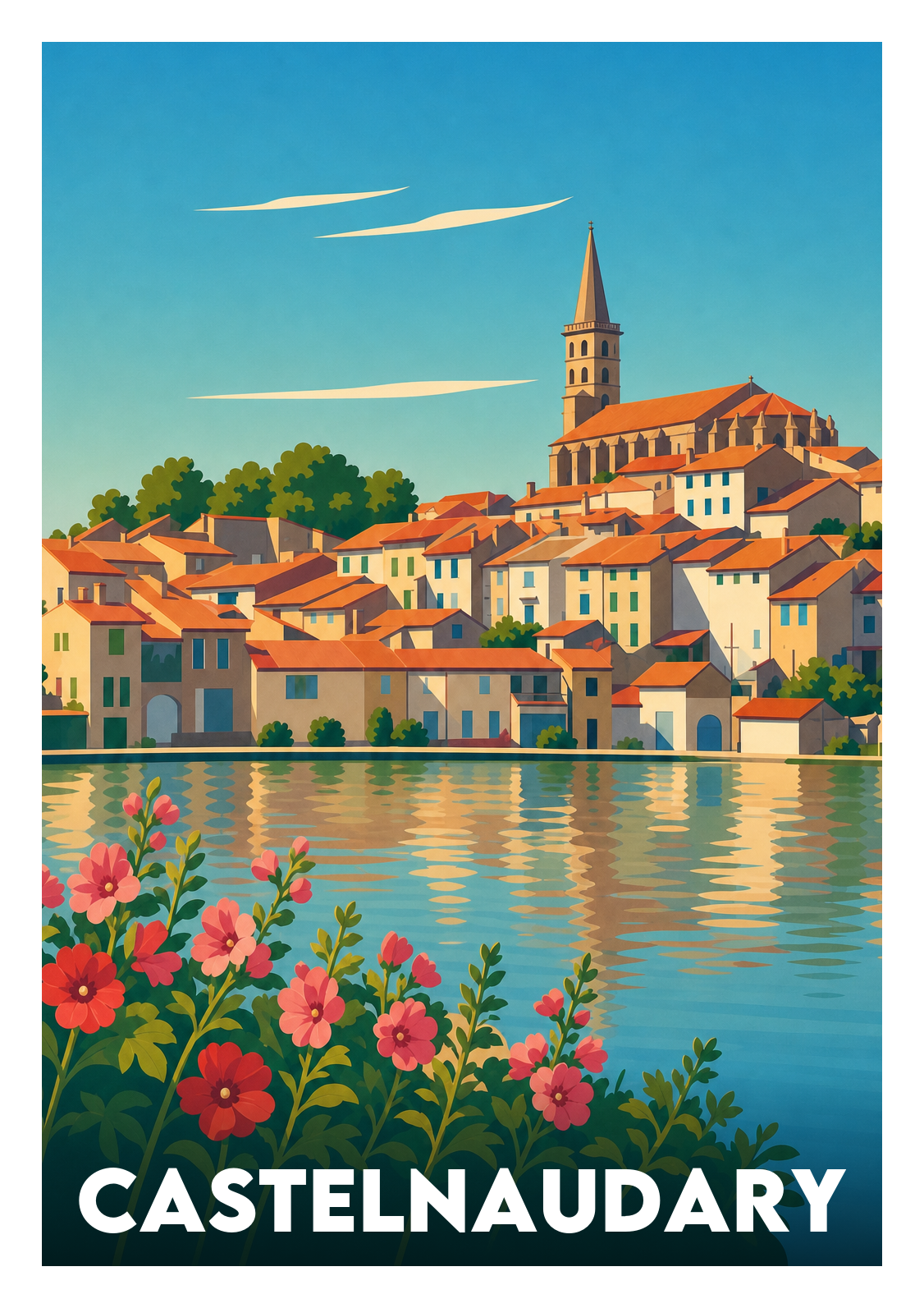 Affiche souvenir de Castelnaudary – image brute sans cadre