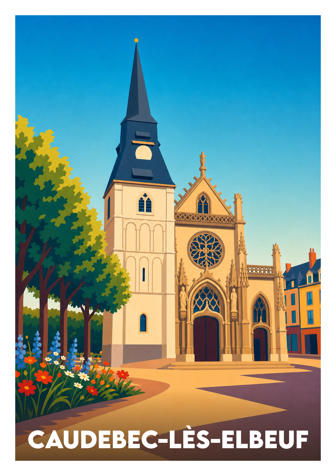 Affiche souvenir de Caudebec-lès-Elbeuf – image brute sans cadre