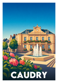 Affiche souvenir de Caudry – image brute sans cadre