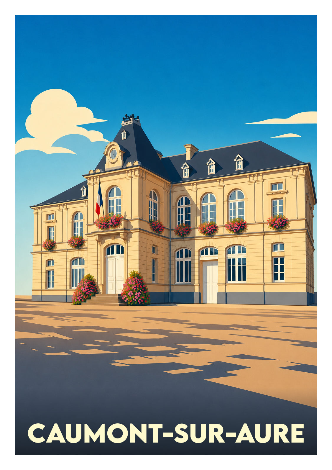 Affiche souvenir de Caumont-sur-Aure – image brute sans cadre