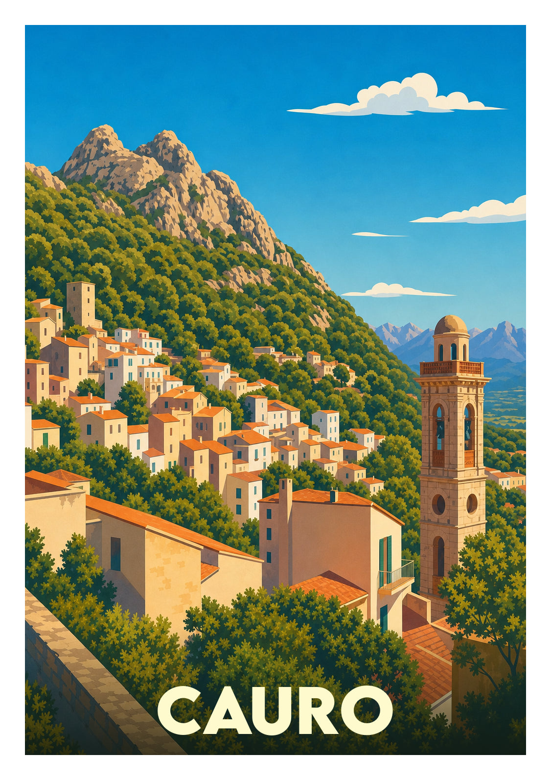 Affiche souvenir de Cauro – image brute sans cadre