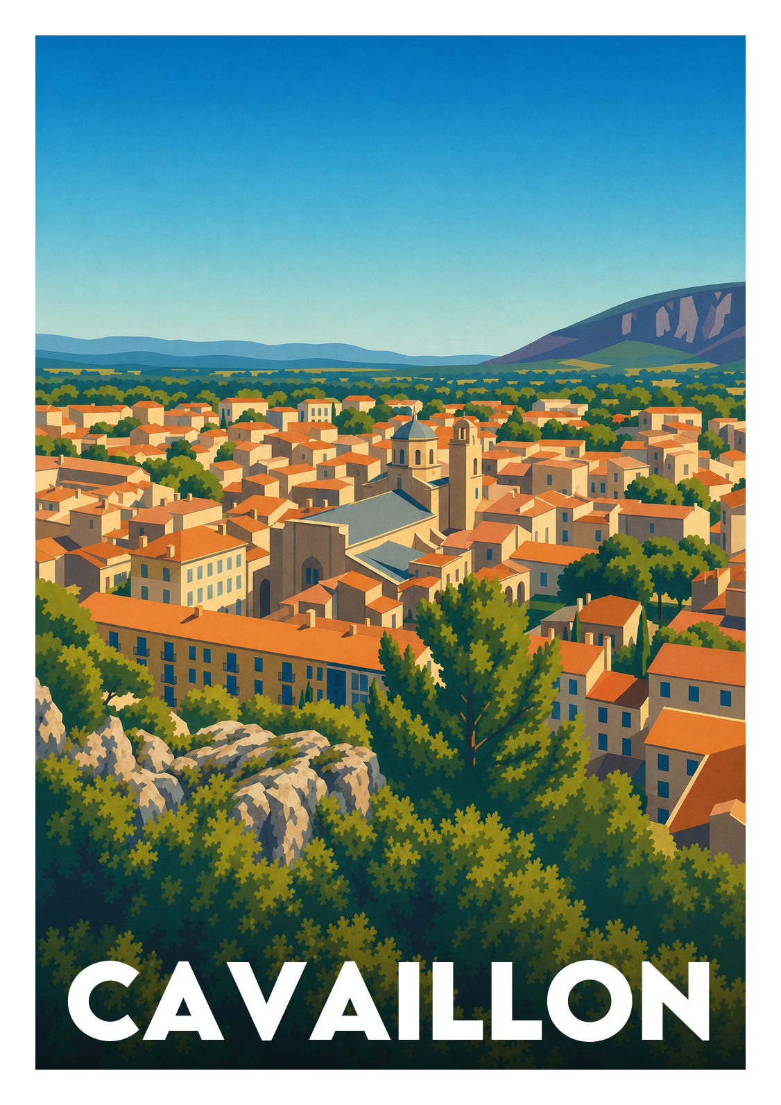 Affiche souvenir de Cavaillon – image brute sans cadre