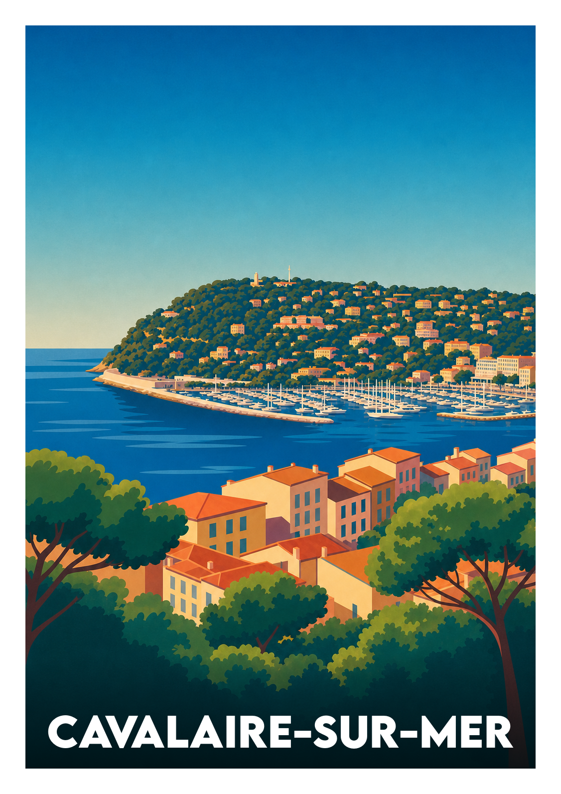 Affiche souvenir de Cavalaire-sur-Mer – image brute sans cadre