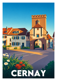 Affiche souvenir de Cernay – image brute sans cadre