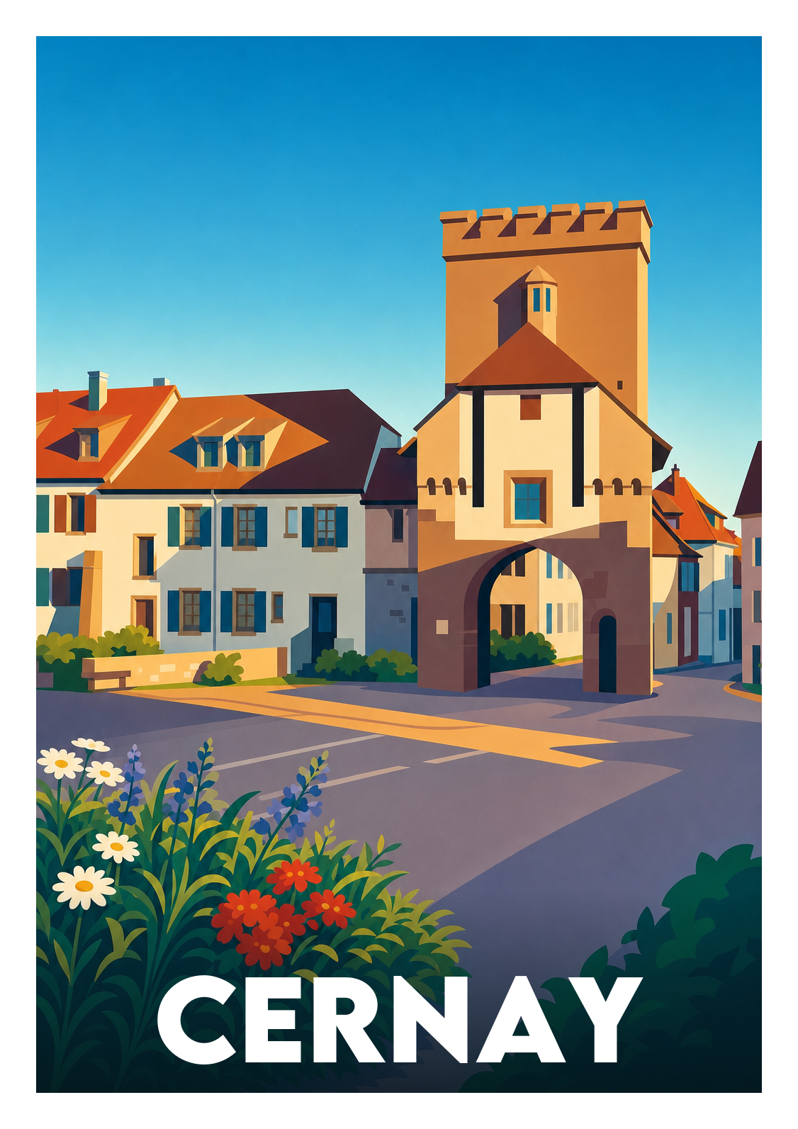 Affiche souvenir de Cernay – image brute sans cadre