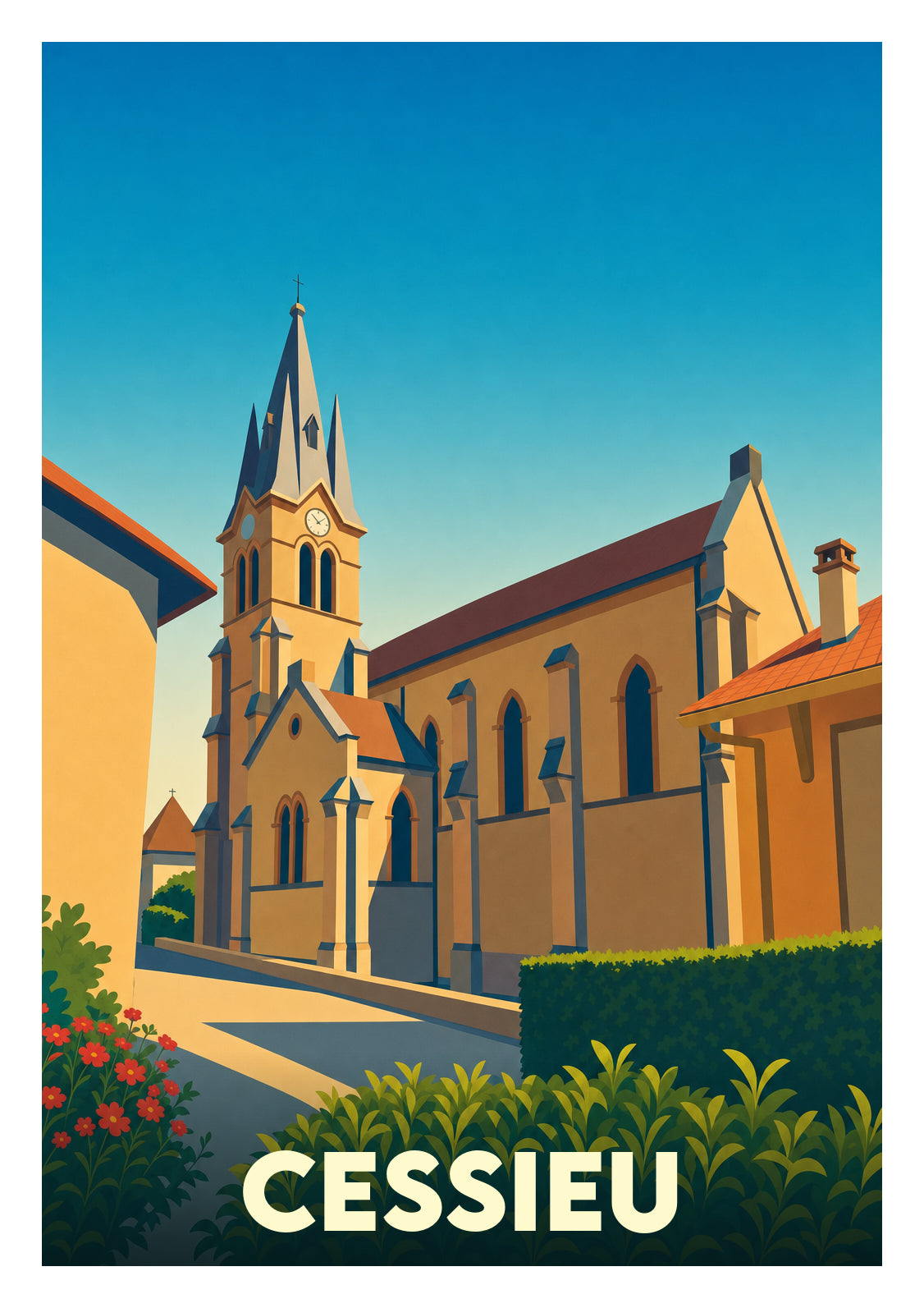 Affiche souvenir de Cessieu – image brute sans cadre