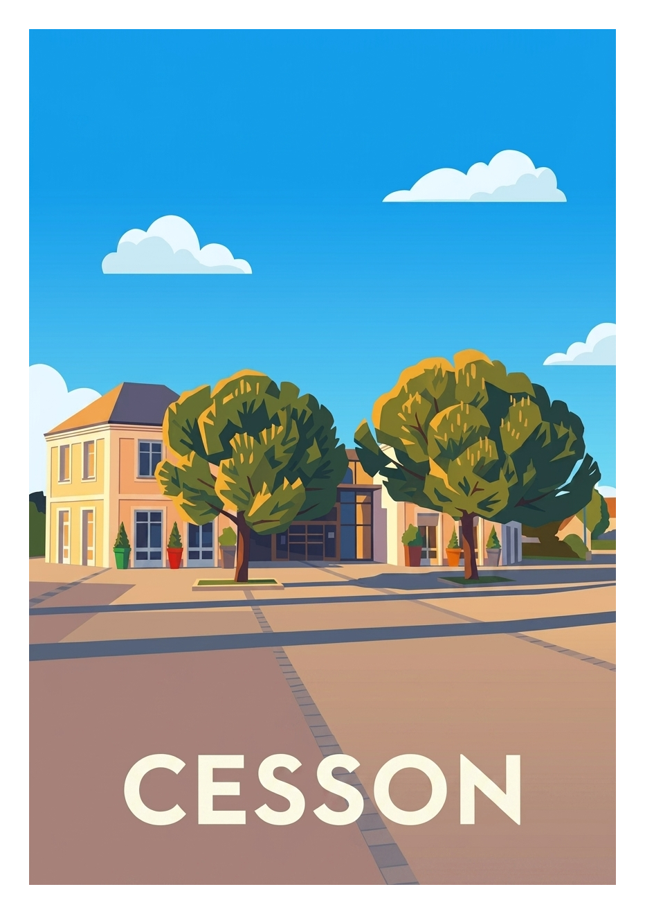 Affiche souvenir de Cesson – image brute sans cadre