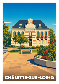 Affiche souvenir de Châlette-sur-Loing – image brute sans cadre