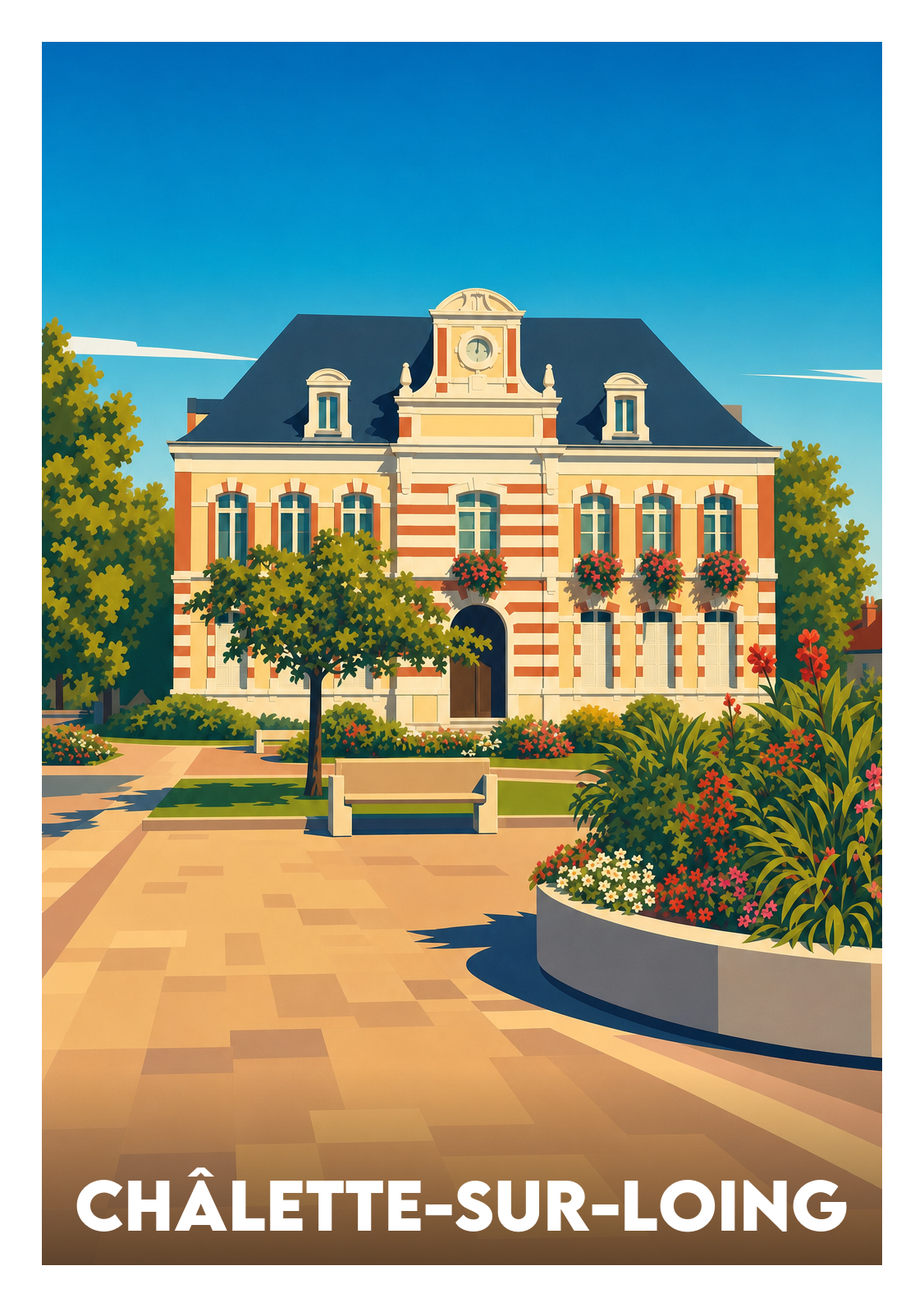 Affiche souvenir de Châlette-sur-Loing – image brute sans cadre