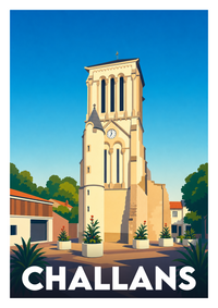 Affiche souvenir de Challans – image brute sans cadre