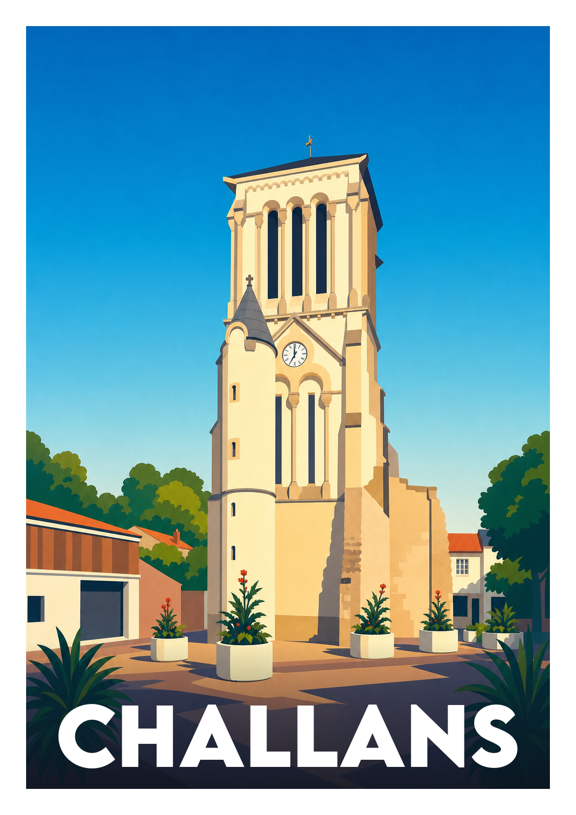 Affiche souvenir de Challans – image brute sans cadre