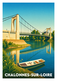 Affiche souvenir de Chalonnes-sur-Loire – image brute sans cadre
