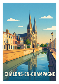 Affiche souvenir de Châlons-en-Champagne – image brute sans cadre