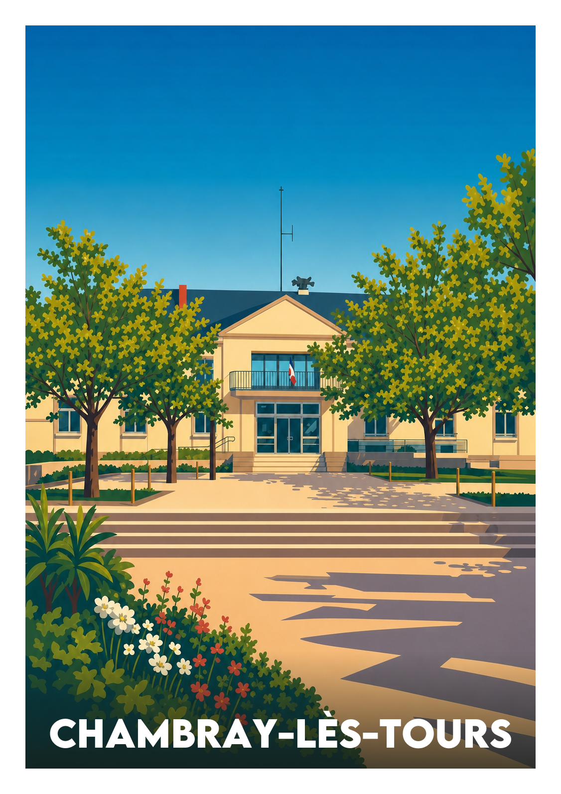 Affiche souvenir de Chambray-lès-Tours – image brute sans cadre