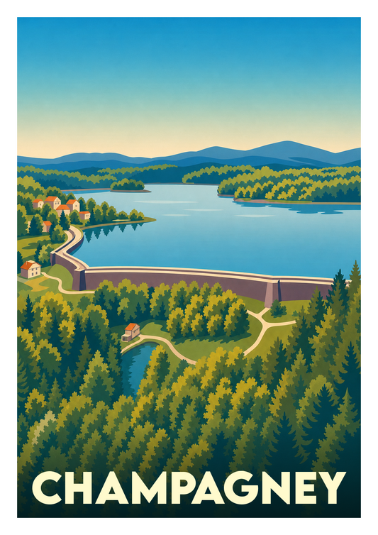 Affiche souvenir de Champagney – image brute sans cadre