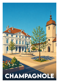 Affiche souvenir de Champagnole – image brute sans cadre