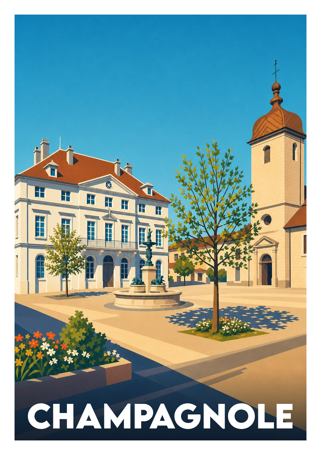 Affiche souvenir de Champagnole – image brute sans cadre