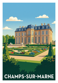 Affiche souvenir de Champs-sur-Marne – image brute sans cadre