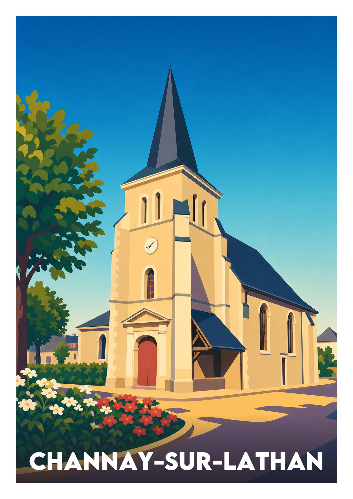 Affiche souvenir de Channay-sur-Lathan – image brute sans cadre