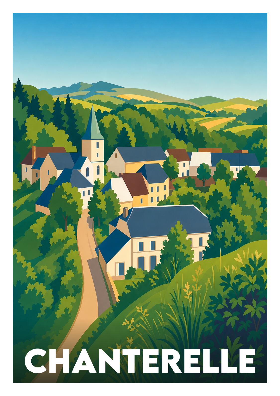 Affiche souvenir de Chanterelle – image brute sans cadre